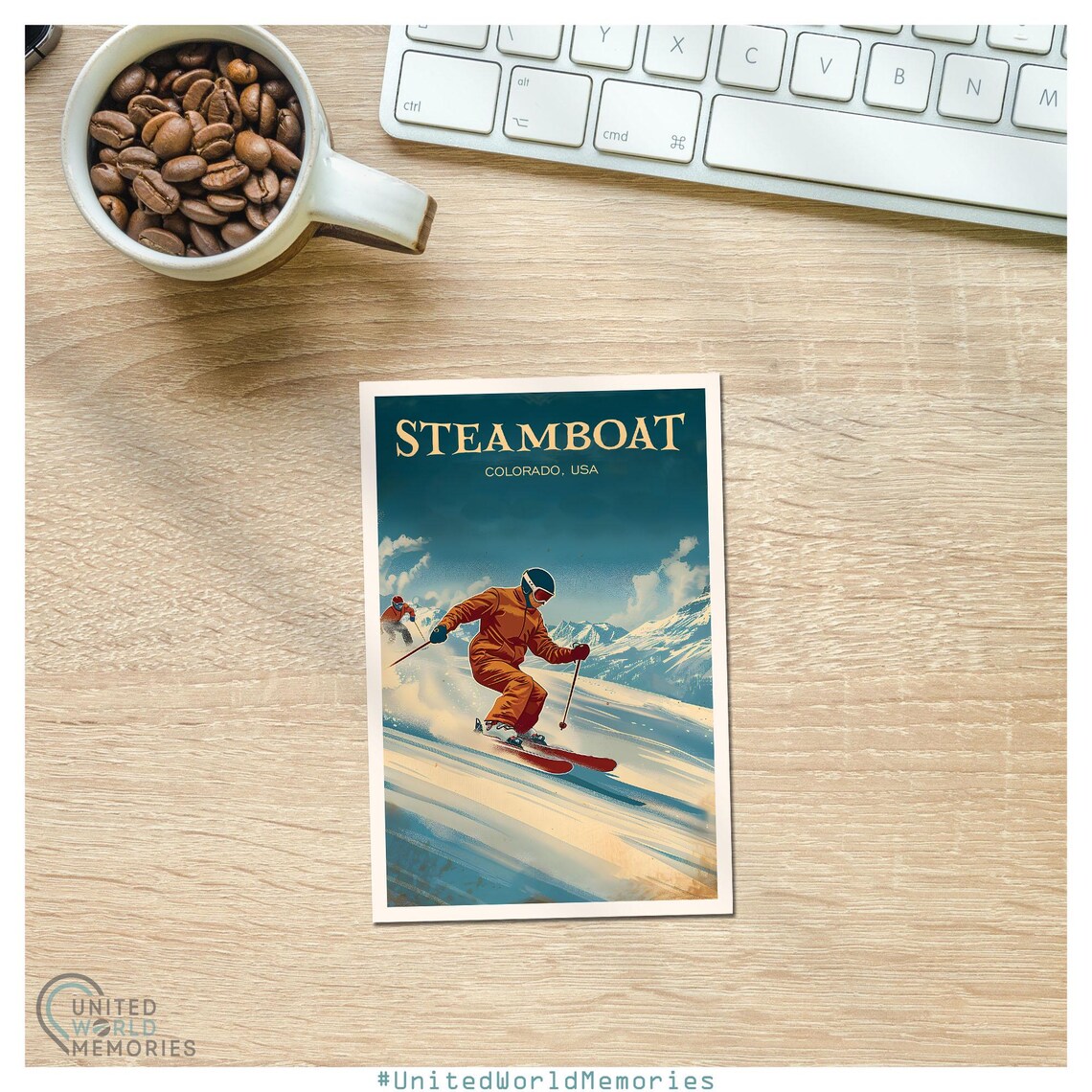 Steamboat Colorado Ski Resort Downhill Skiing Powder Run Poster - Image 2