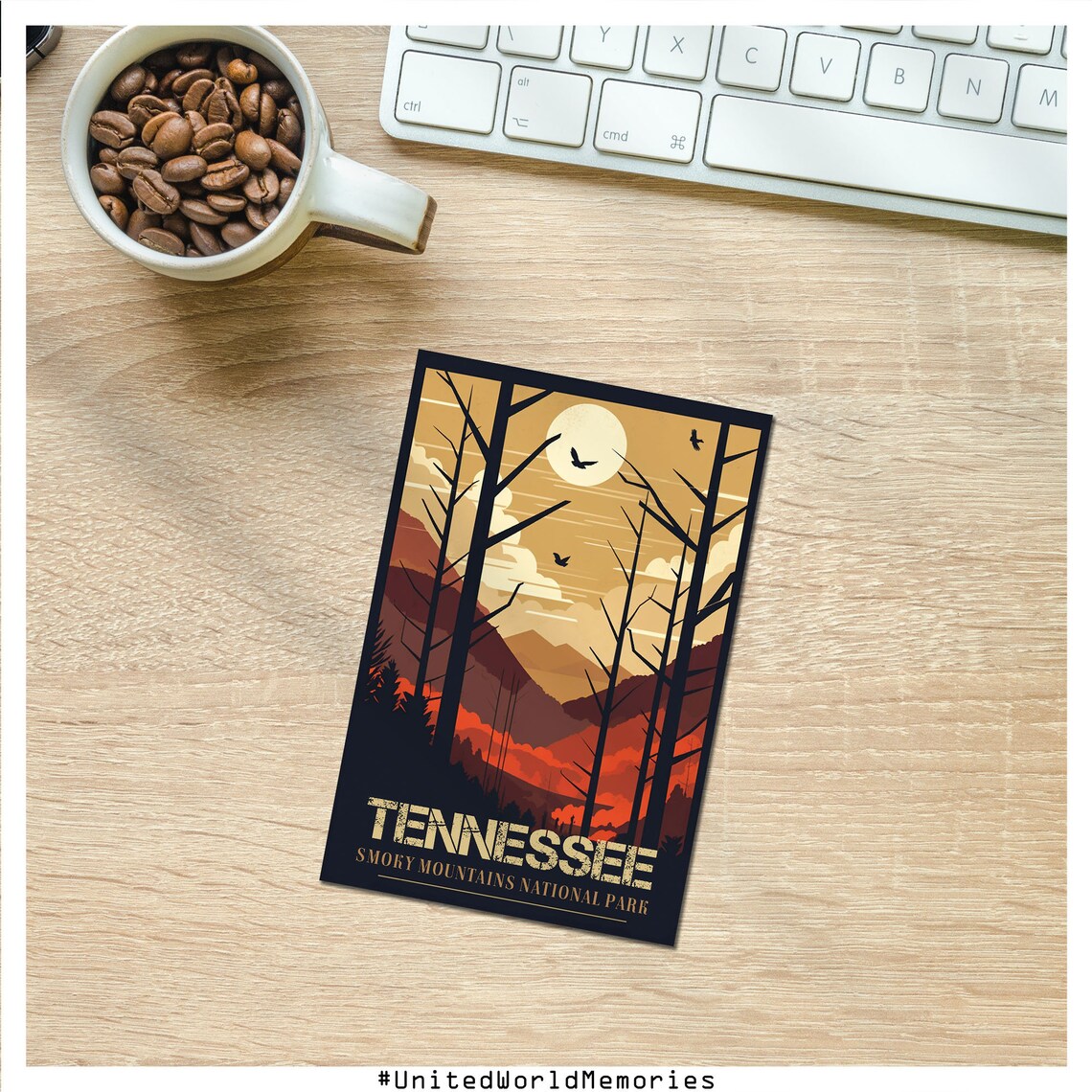 Tennessee Smoky Mountains National Park Sunset Vintage Travel Poster - Image 3