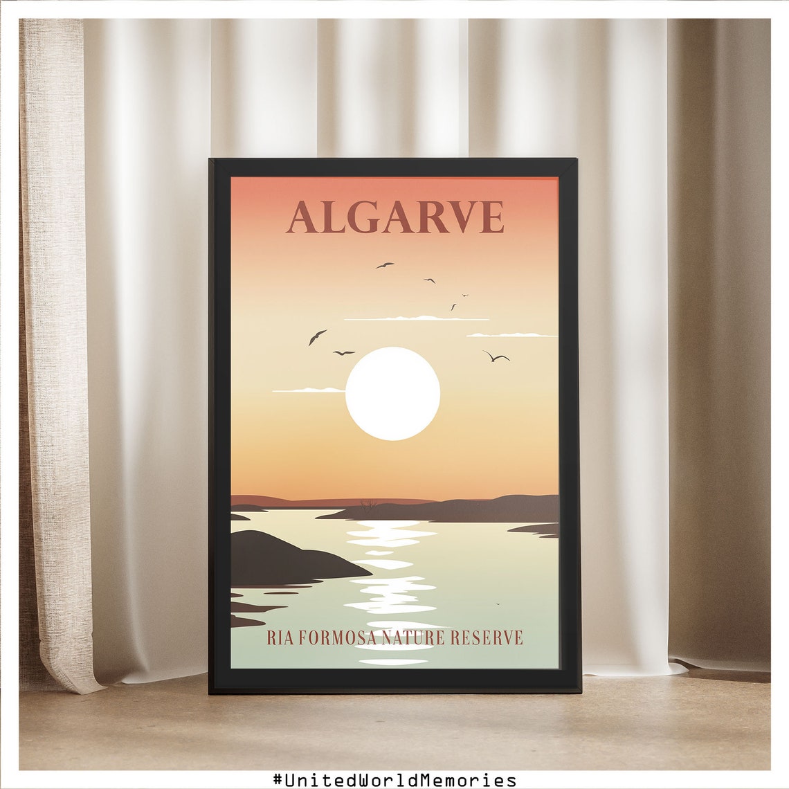 Algarve Portugal Ria Formosa Lagoon Sunset Nature Reserve Poster - Image 5