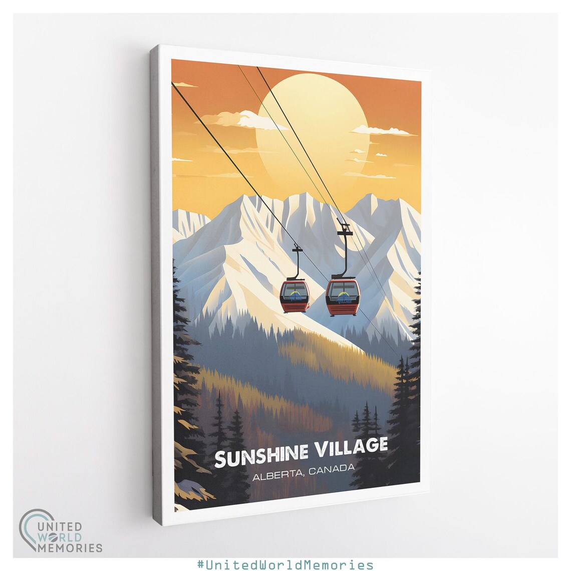 Banff Sunshine Village Gondola Adventure Travel Poster - Image 3