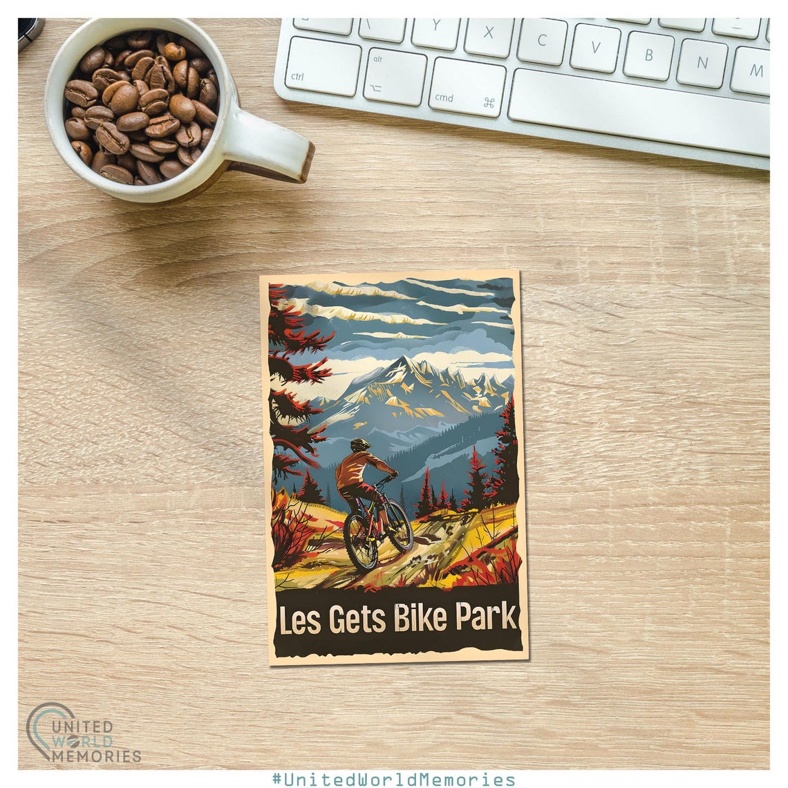 Les Gets Bike Park Alpine Adventure Poster Mountain Bike Poster France Bike Park Print - Image 2