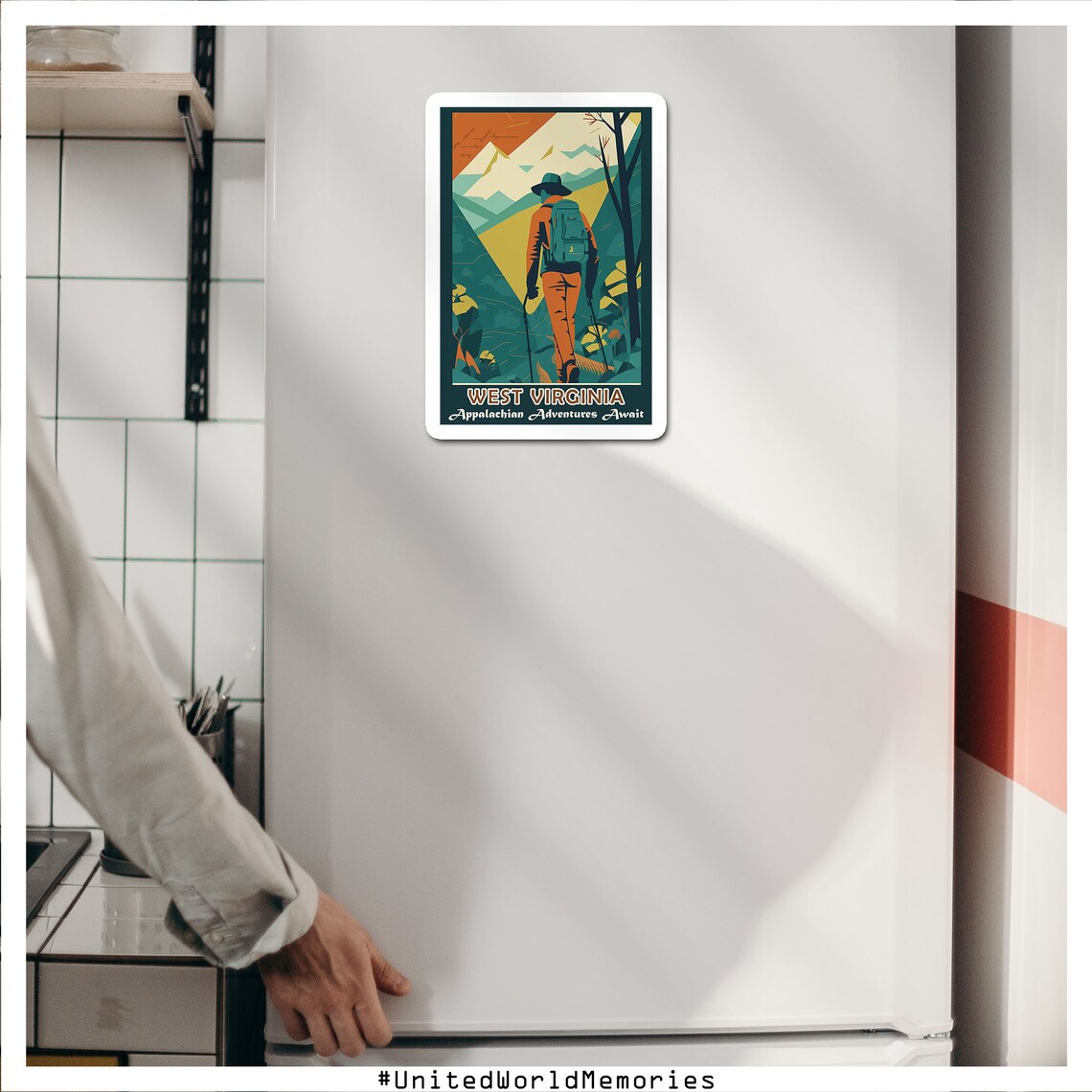West Virginia Appalachian Trail Hiker Retro Adventure Travel Poster - Image 4