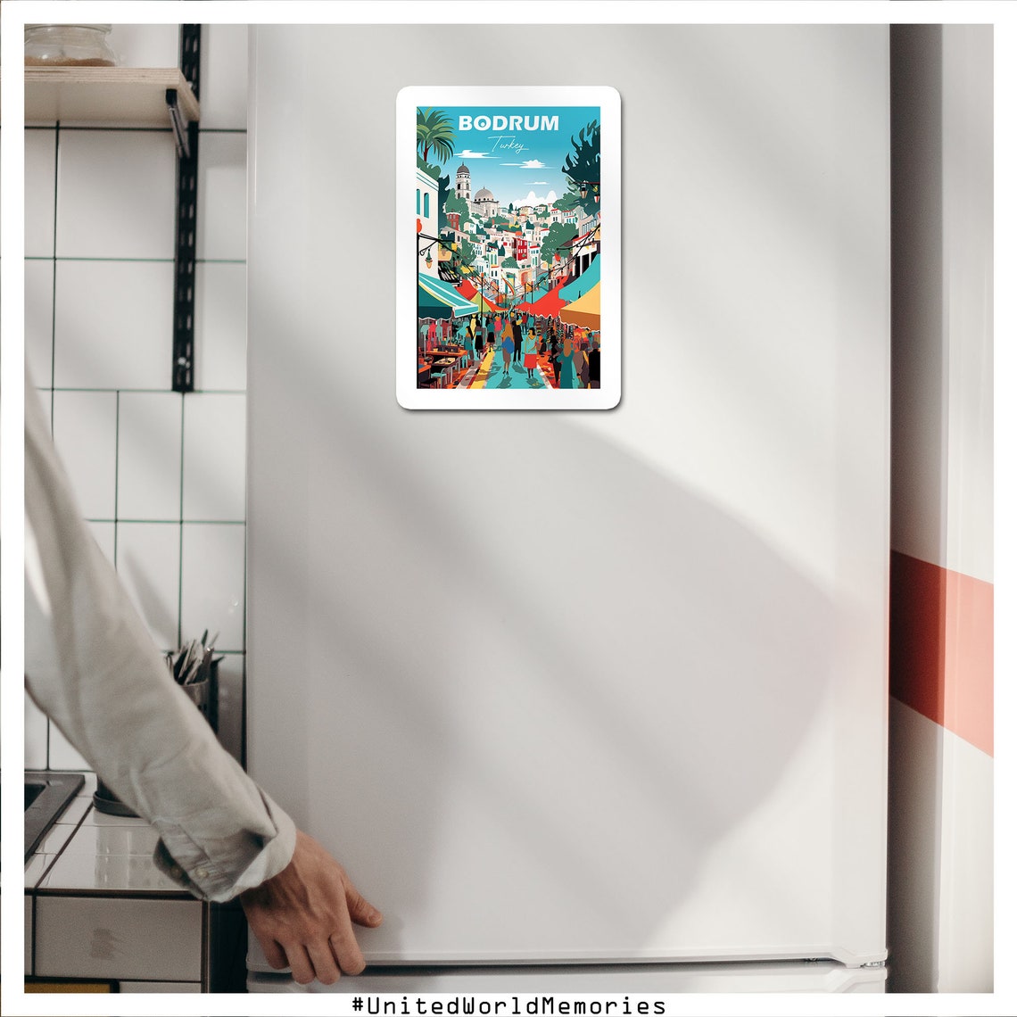 Bodrum Turkey Bazaar Street Bustling Market Old Town Colorful Poster - Image 3