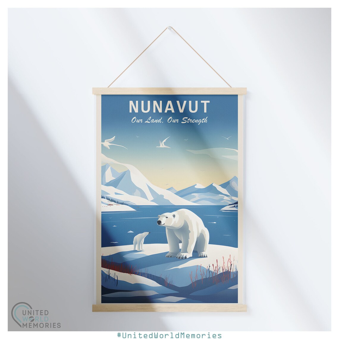 Nunavut Polar Bears Arctic Ice Our Land Our Strength Wildlife Poster - Image 5