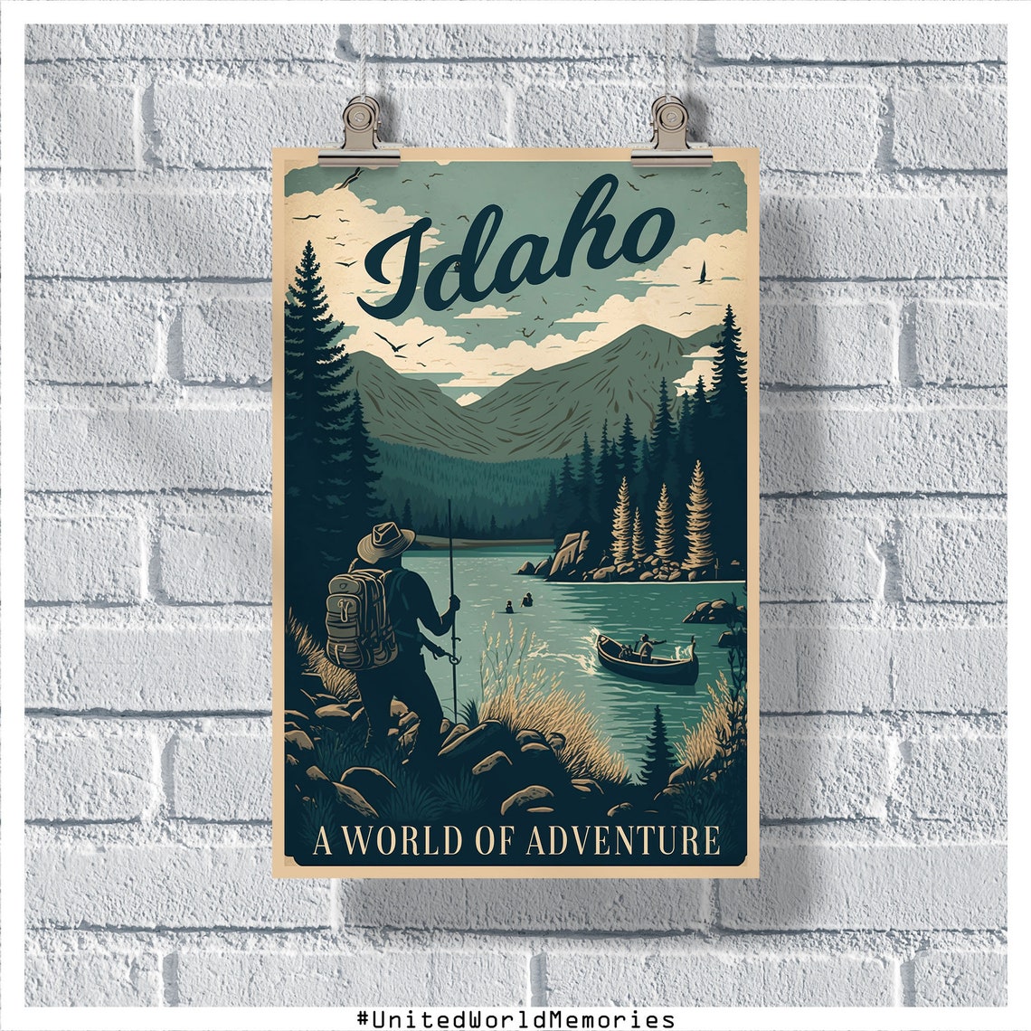 Idaho Travel Poster Idaho Poster Idaho Vintage Poster Wall Decor Idaho Print Idaho Retro Poster Idaho Wall Art Idaho Adventure Poster