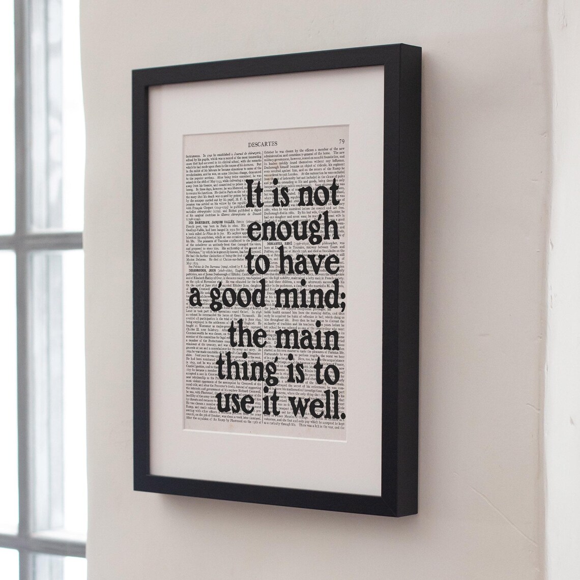 Rene Descartes It Is Not Enough to Have a Good Mind Quote Art Print Poster - Image 3