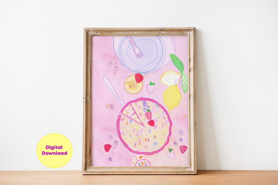 Lemon Fruit Wall Art Artwork For Kitchen Decor Watercolors Citrus Fruit Illustration Poster
