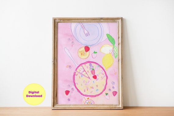 Lemon Fruit Wall Art Artwork For Kitchen Decor Watercolors Citrus Fruit Illustration Poster