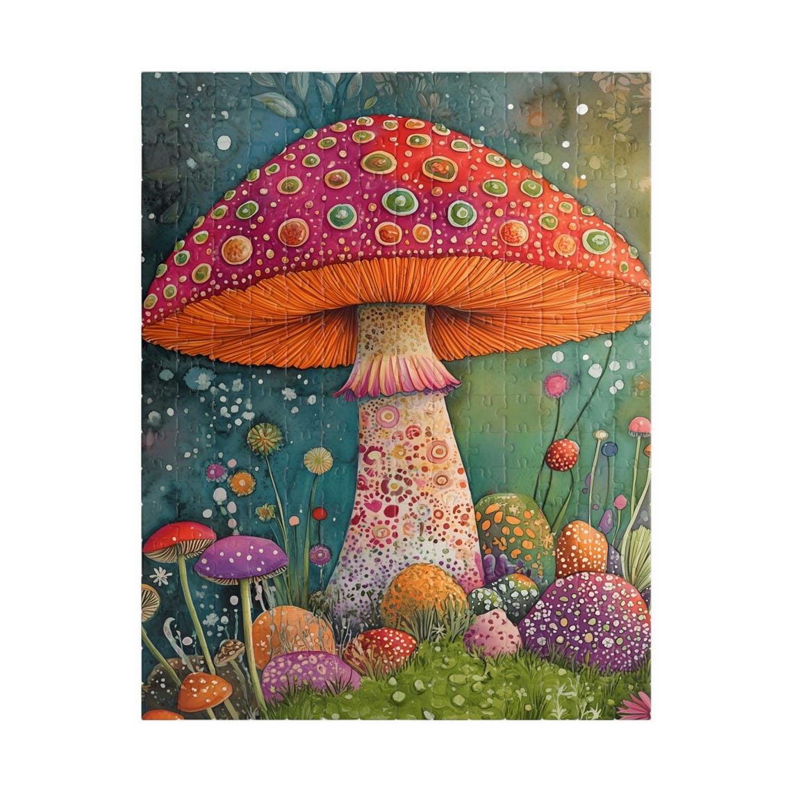 Fancy Spring Toadstool Mushroom with Dotted Cap Garden Art Poster - Image 5