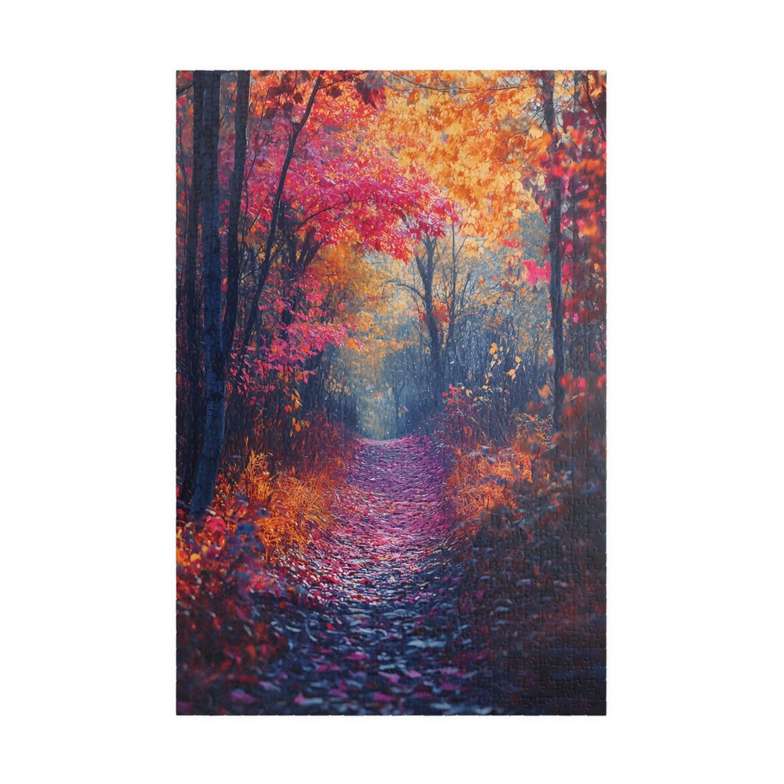 Colorful Autumn Forest Path Fall Foliage Landscape Nature Poster - Image 3
