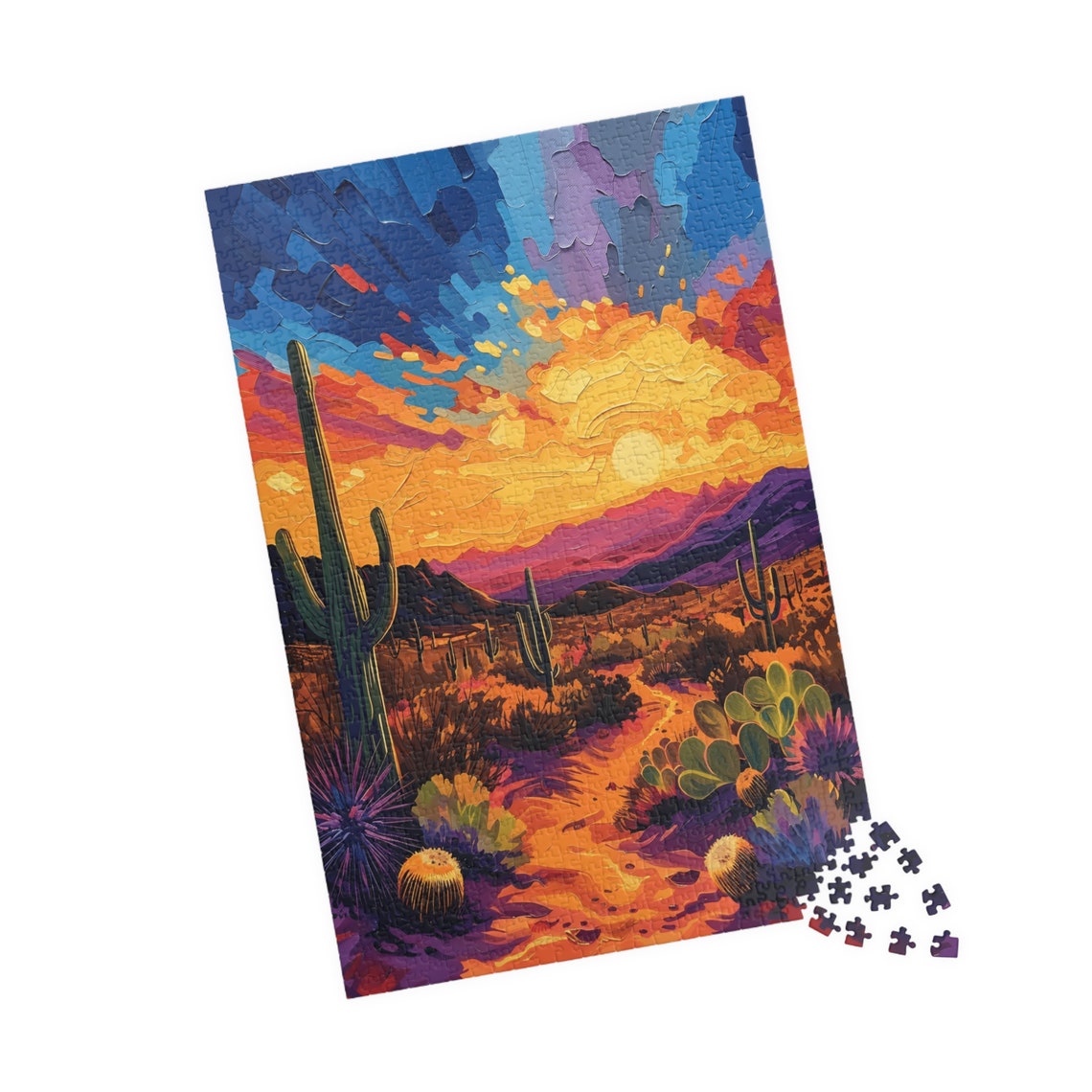 Dessert Sunset Jigsaw Puzzle Tech Free Fun Activity Great Gift For Birthdays Paitents And Nursing Homes - Image 4