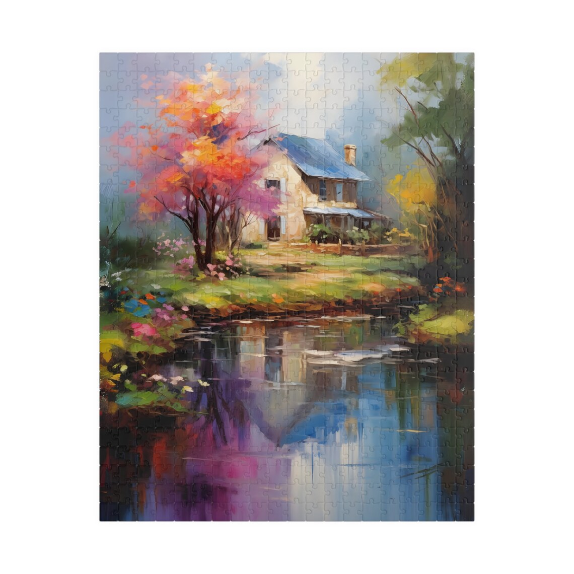 Country House Creek Impressionist Landscape Painting Art Poster - Image 5