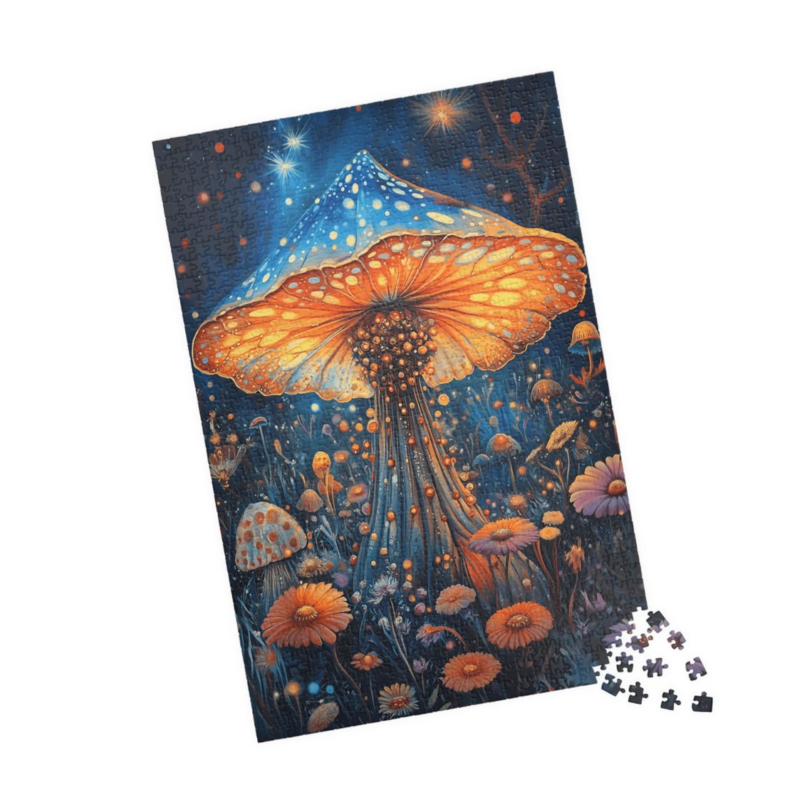 Glowing Mushroom Night Garden Starry Sky Jigsaw Puzzle Print - Image 4