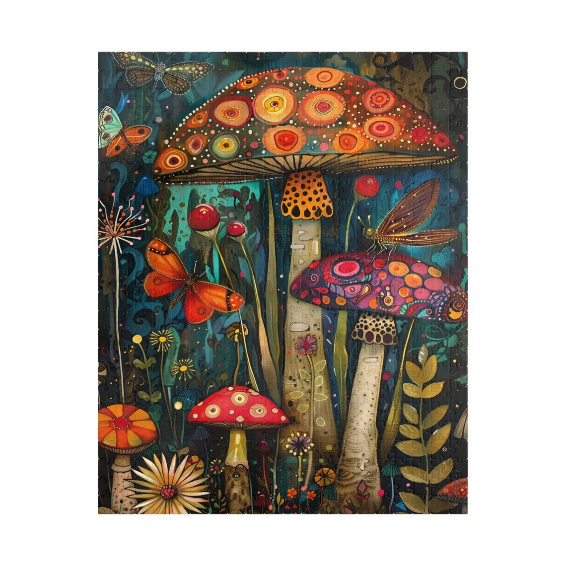 Enchanted Fantasy Mushroom Garden With Bright Butterflies Poster - Image 5