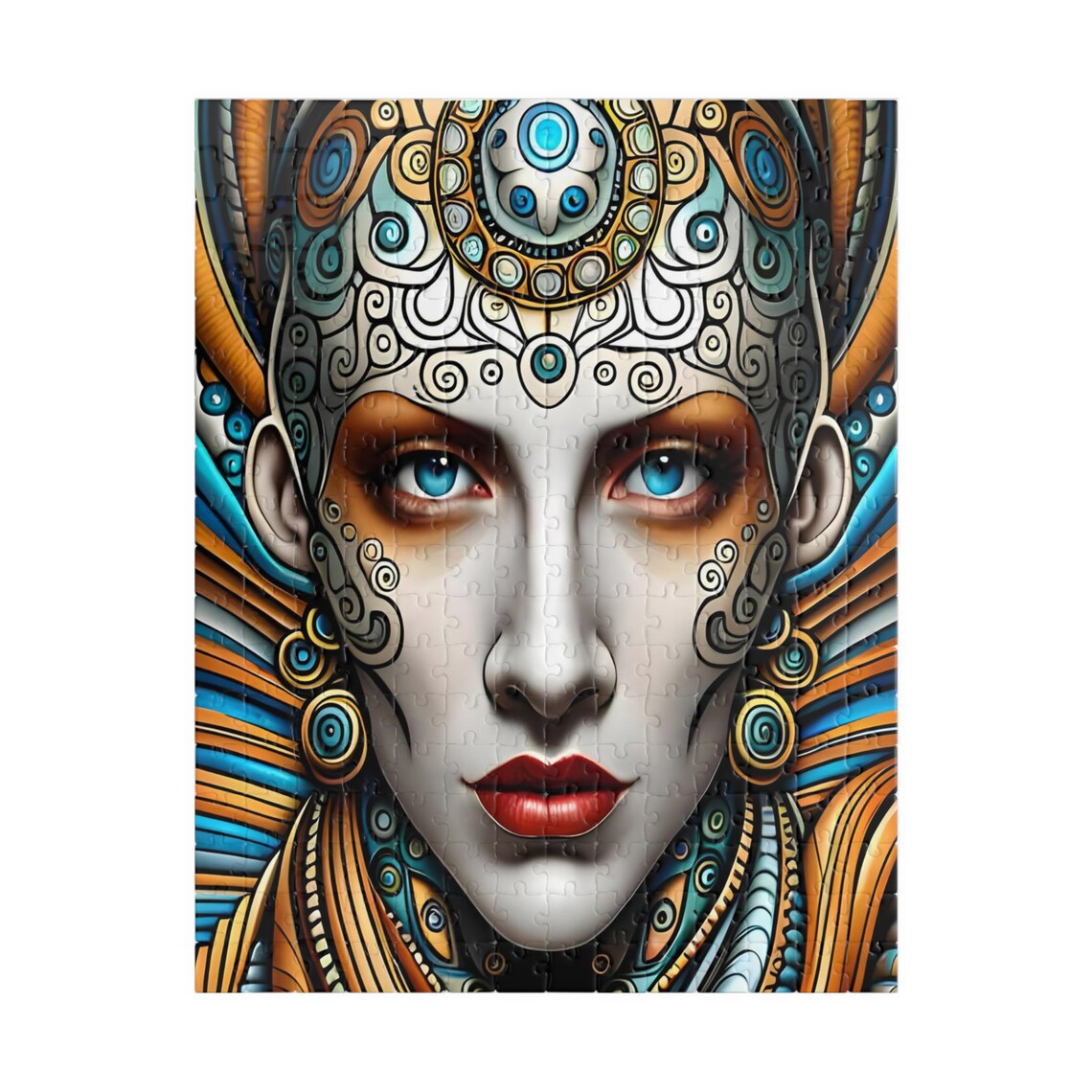Striking Geometric Art Deco Princess Portrait Art Art Poster - Image 5