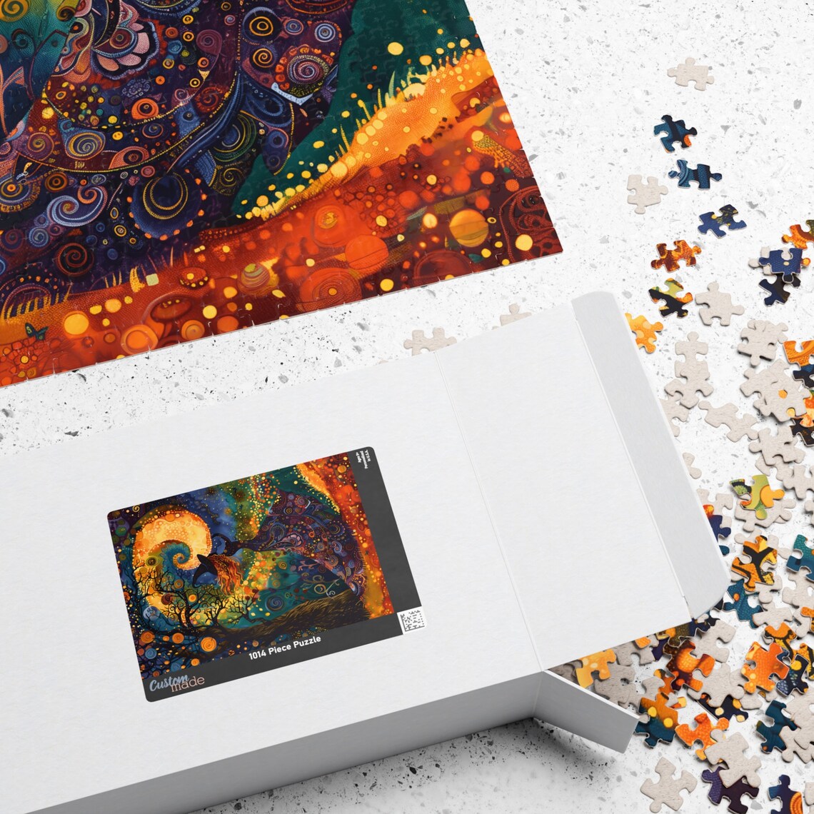 Whimsical Witch Halloween Puzzle Art Print - Image 2