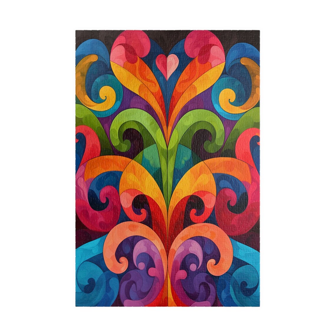 Vibrant Rainbow Swirl Abstract Flower Petals Colorful Art Poster - Image 3