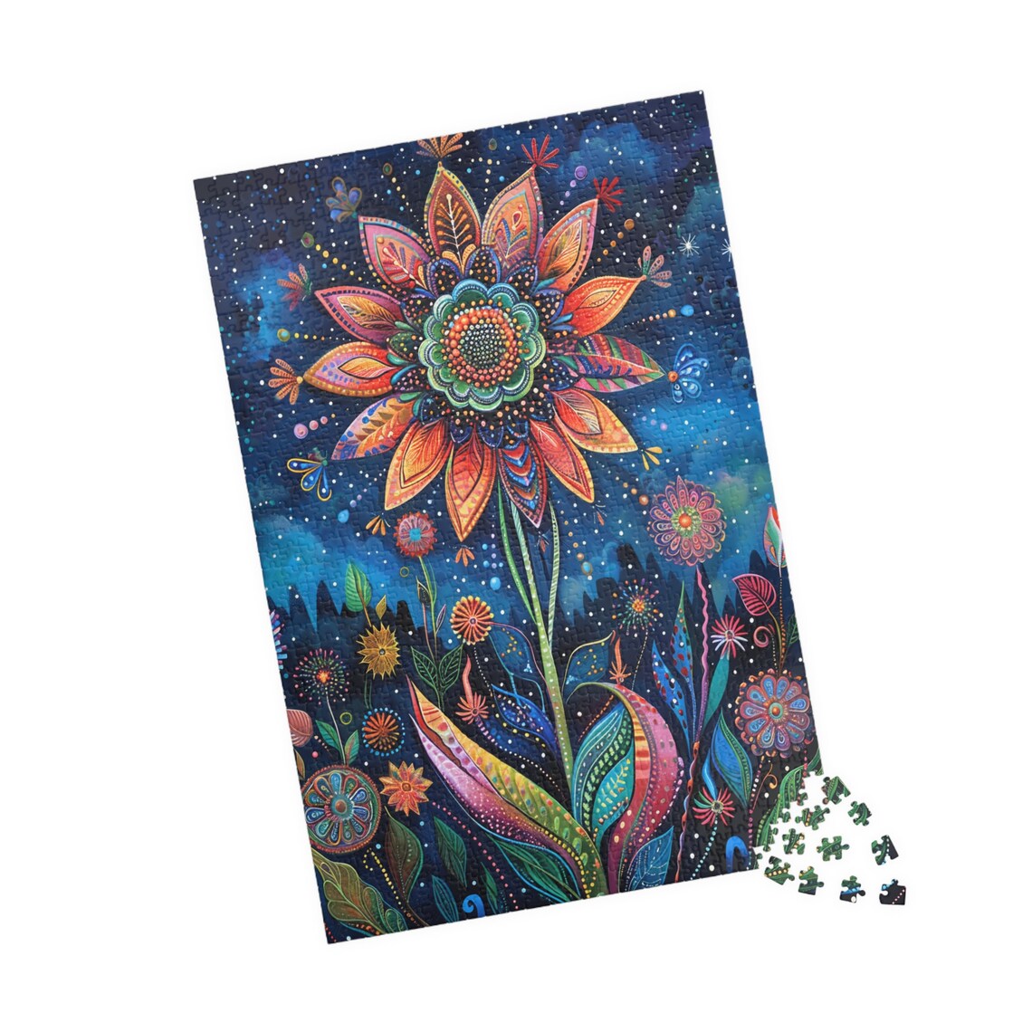 Mystic Midnight Flower III Ornamental Bloom Starry Night Poster - Image 4