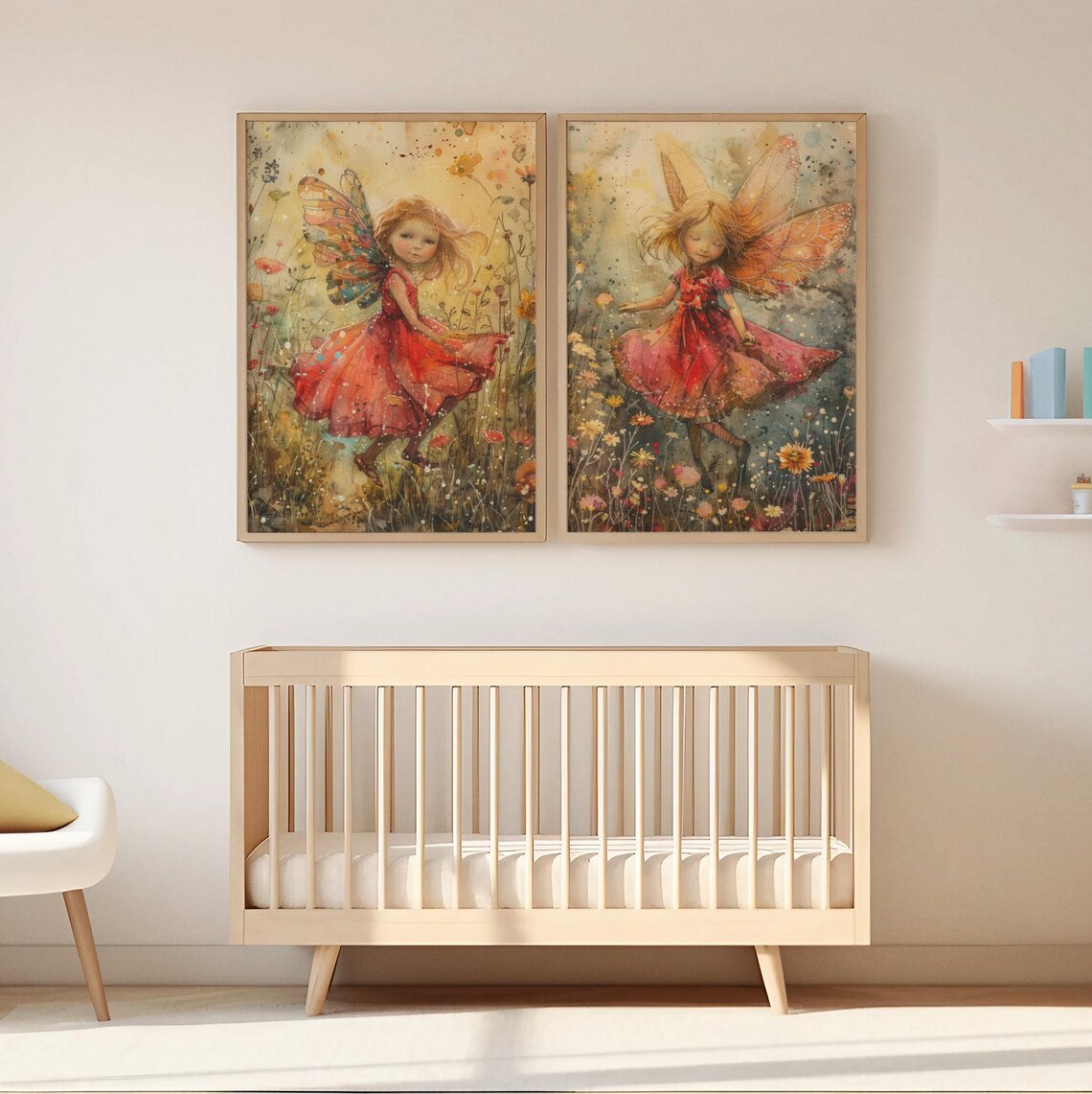 Pink Wildflower Fairy Ii Art Print Watercolor Faerie Wall Art Fantasy Decor For Bedroom Office Living Laundry Room Or Nursery - Image 2