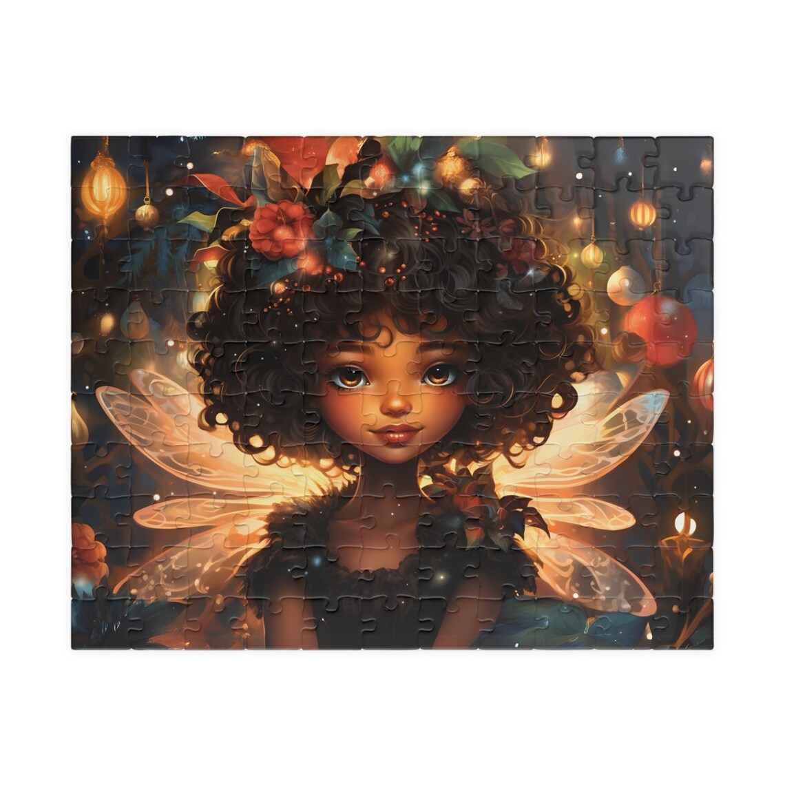 Glowing Holiday Fairy Girl with Flower Crown and Lantern Light Poster - Image 5