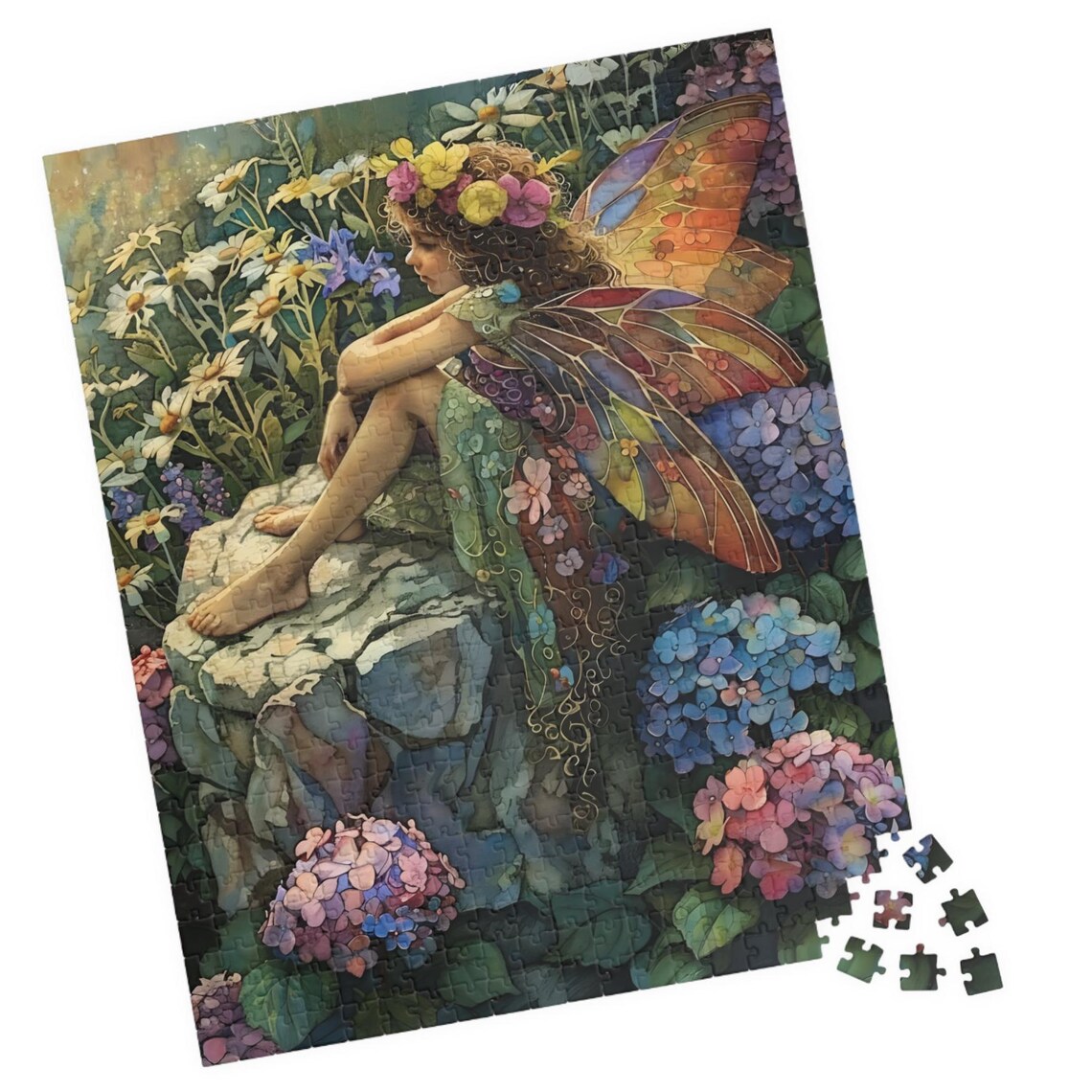 Hydrangea Fairy III Watercolor Garden Faerie Art Print