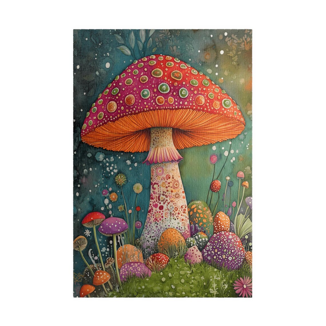 Fancy Spring Toadstool Mushroom with Dotted Cap Garden Art Poster - Image 3