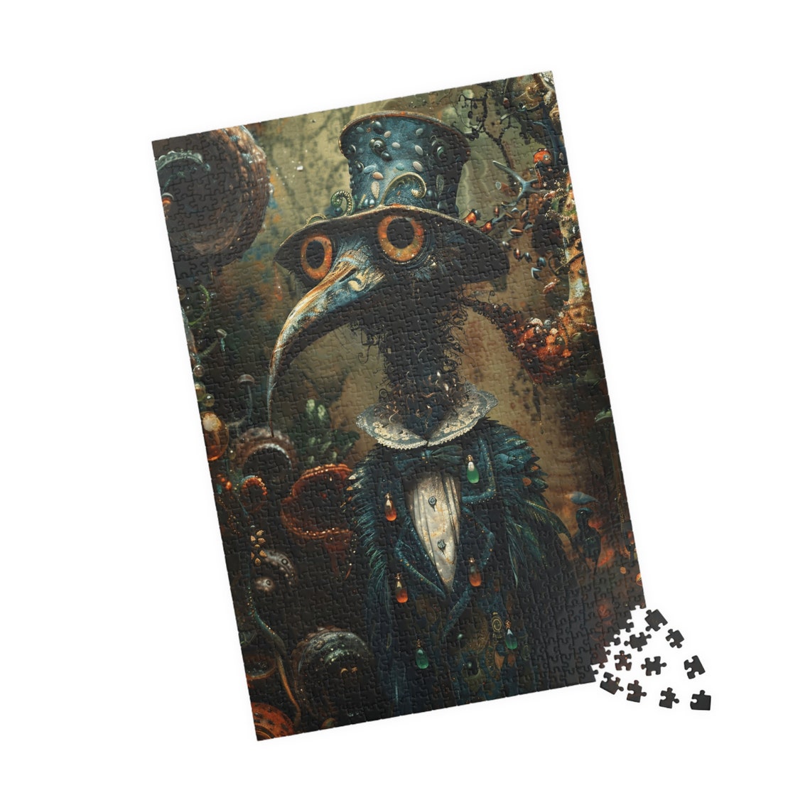 Gothic Plague Doctor Crow in a Steampunk Top Hat Dark Art Poster - Image 4