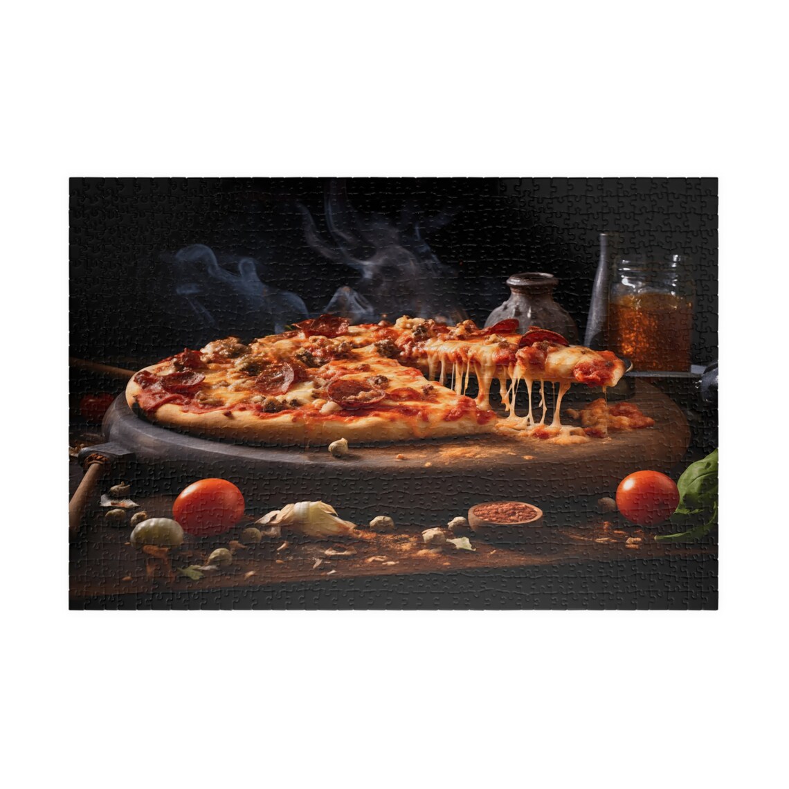 Steaming Pepperoni Pizza Gourmet Slice Cheesy Food Photo Poster - Image 3