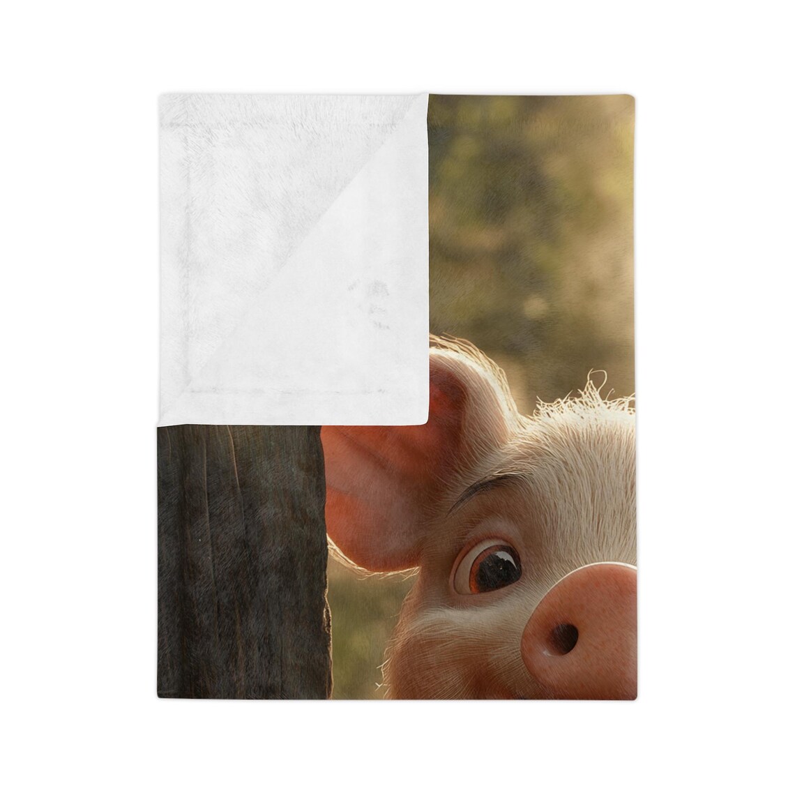 Happy Little Pig Peeking Over a Rustic Wooden Fence Farm Poster - Image 3