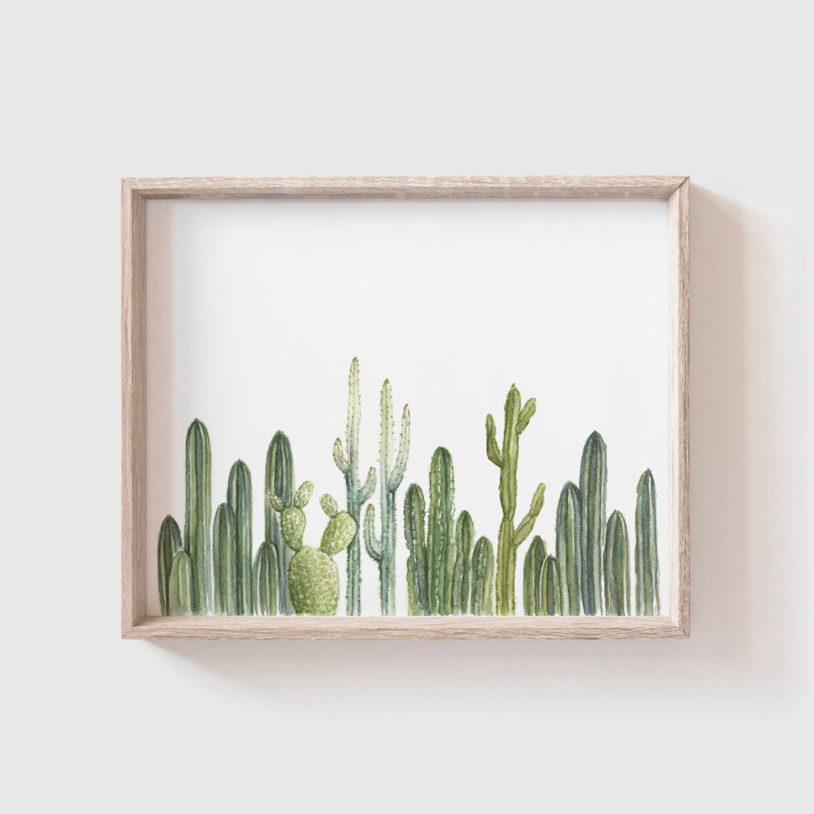 Cactus Row No 4, Southwestern Watercolor Art Print