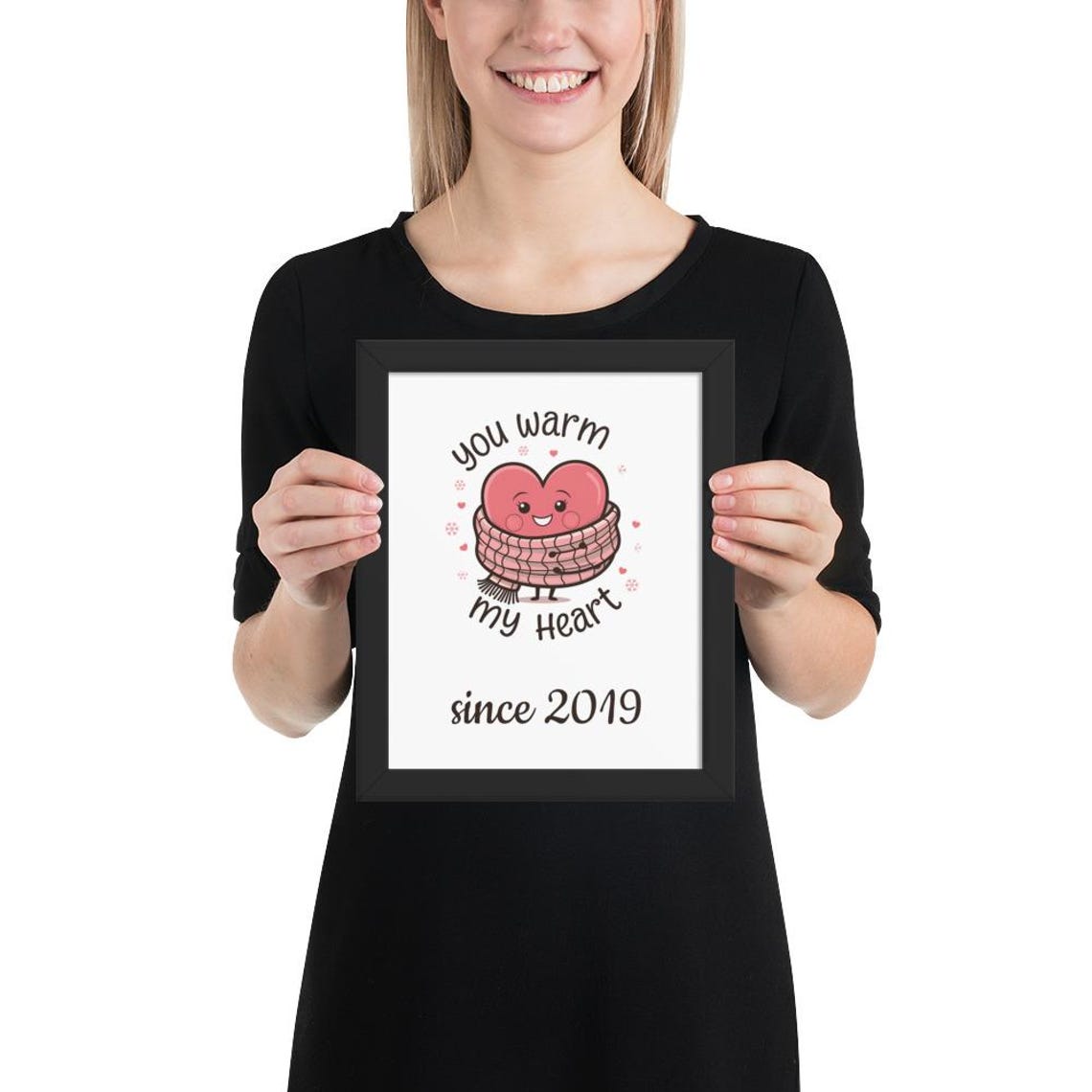You Warm My Heart Custom Year Framed Anniversary Love Wall Art - Image 3