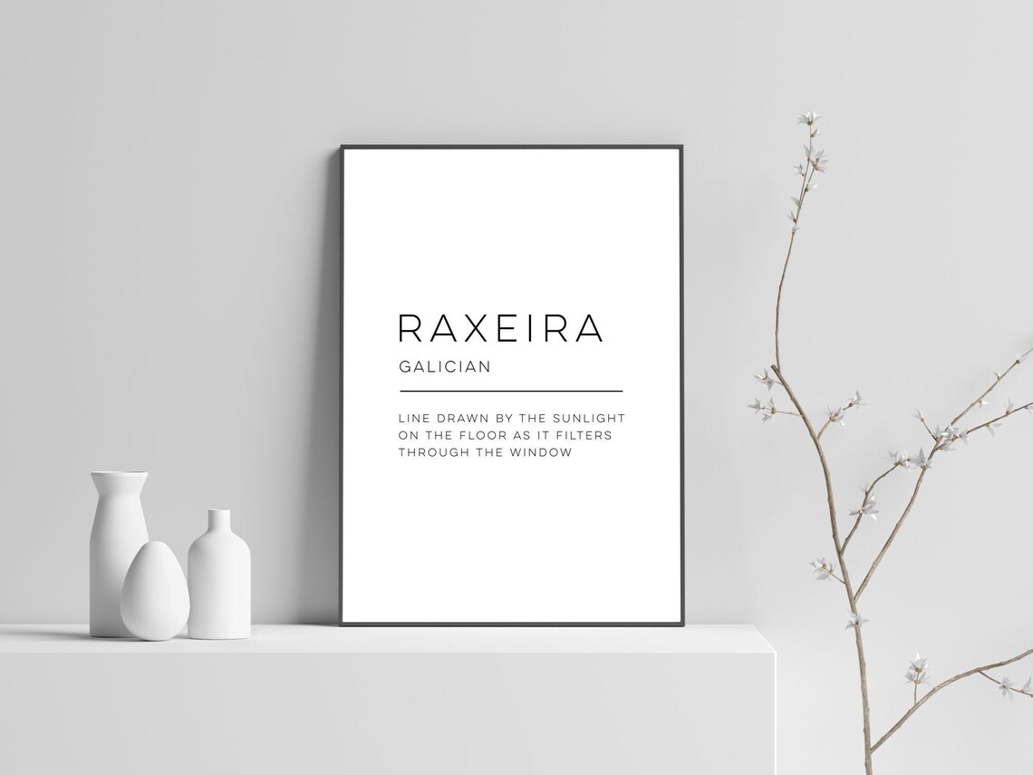 Raxeira Galician Definition Word Art Minimalist Typography Poster