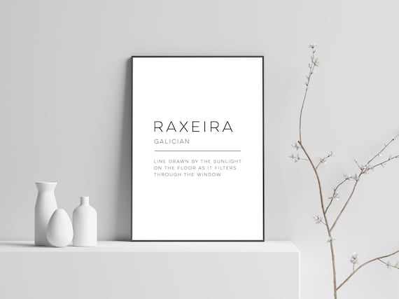 Raxeira Galician Definition Word Art Minimalist Typography Poster