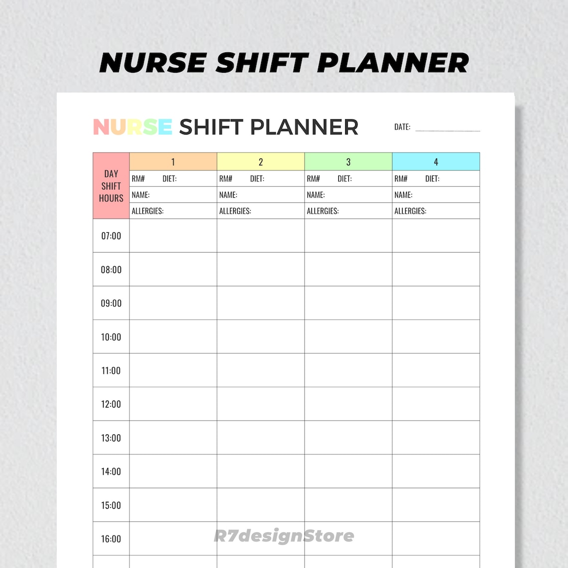 Nurse Shift Planner, Hourly Tracker Art Print - Image 4