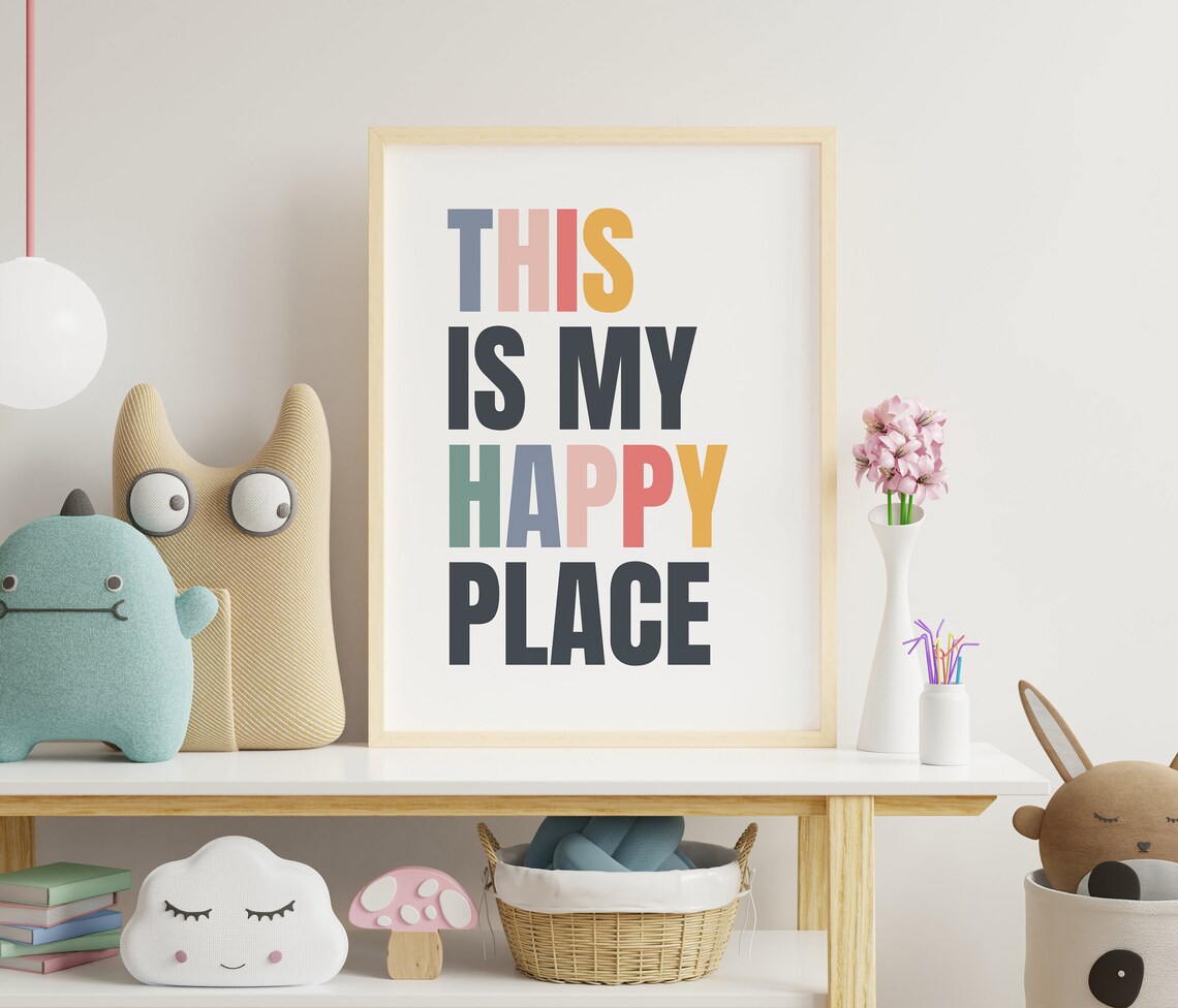 This Is My Happy Place Quote Poster, Kids Playroom - Image 2