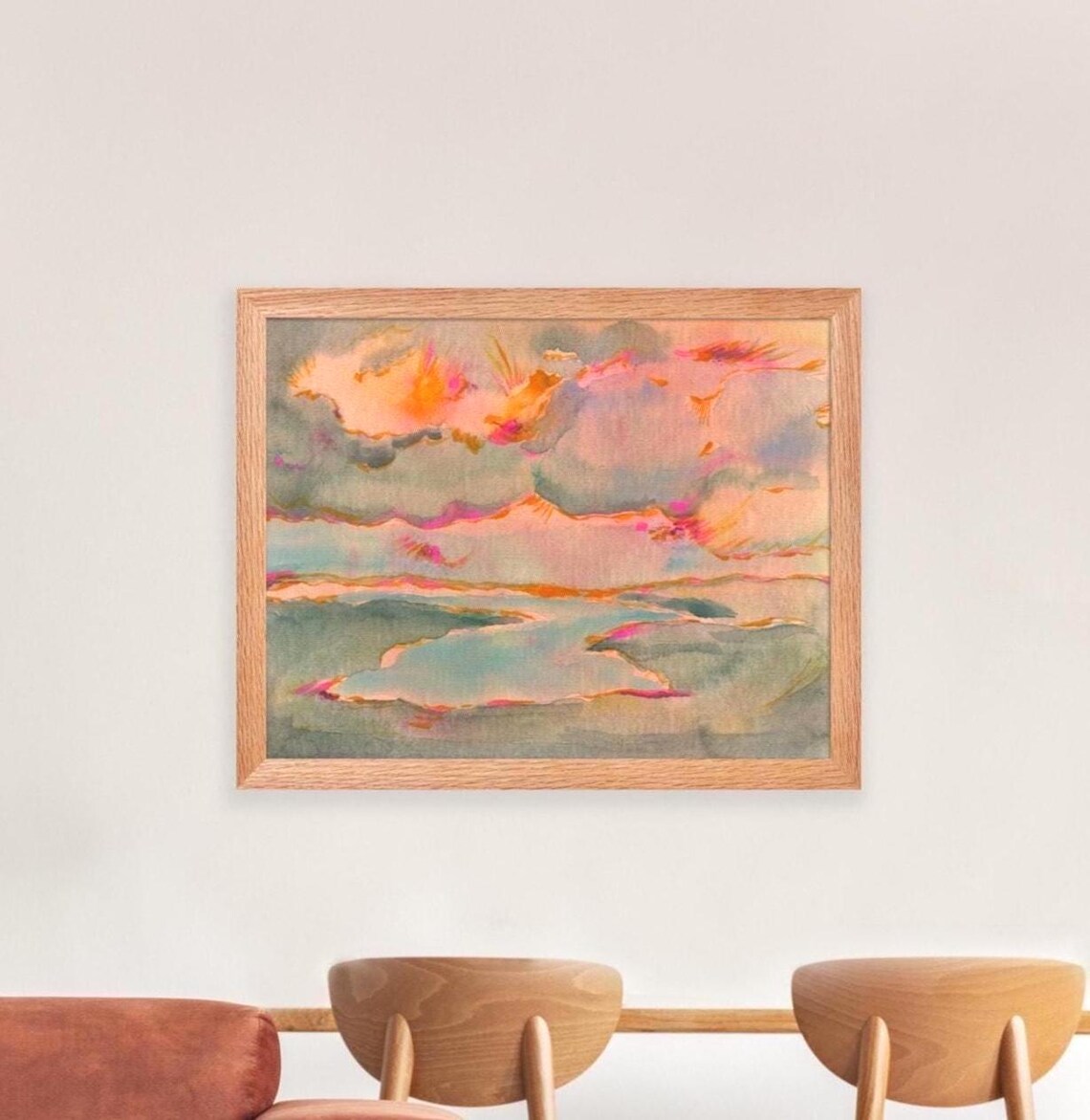 Surreal Horizon Art Print, Cosmic River Landscape