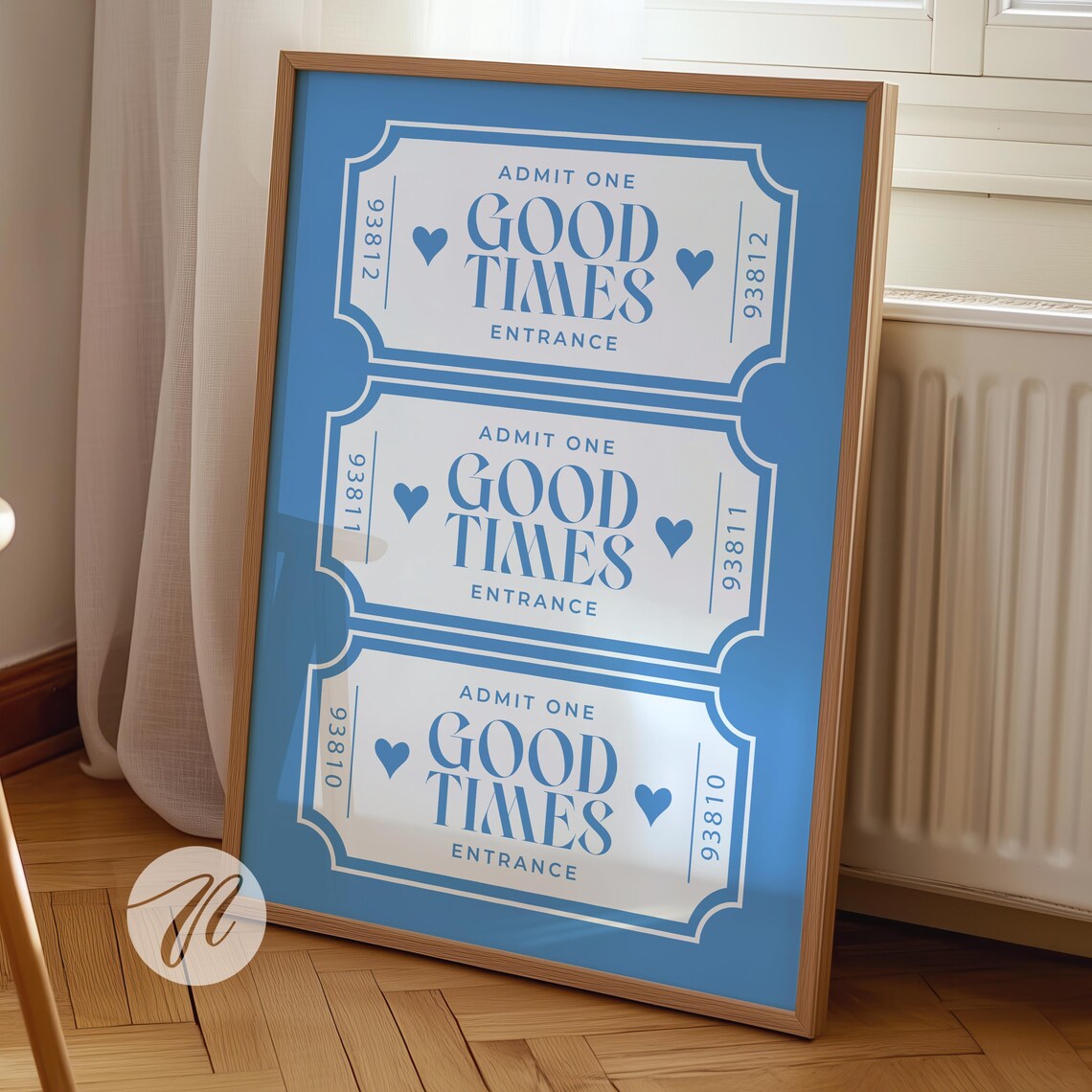 Good Times Ticket Cocktail Poster, Preppy Dorm Decor