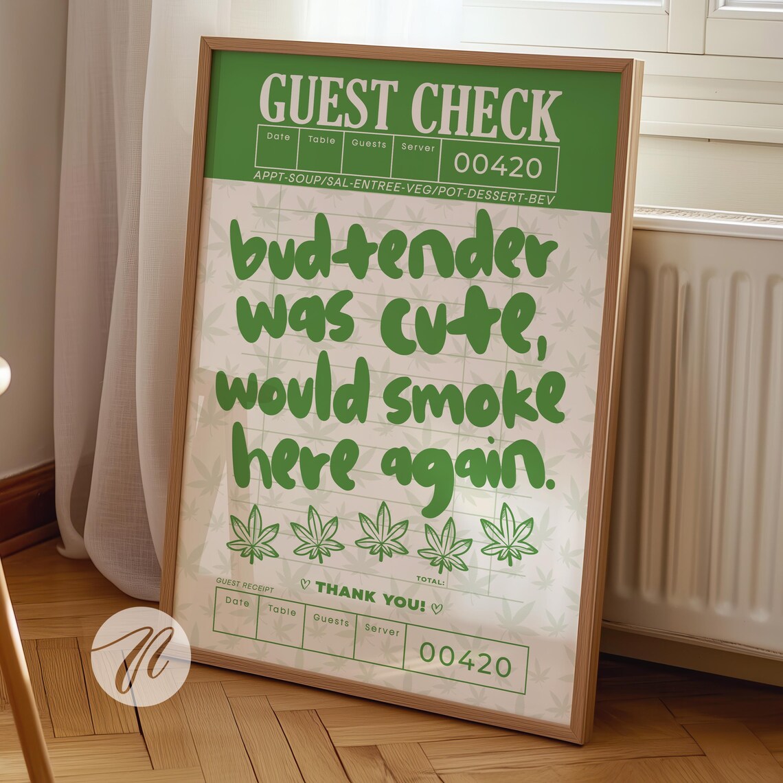 Budtender Was Cute Retro Stoner Girl Art Print
