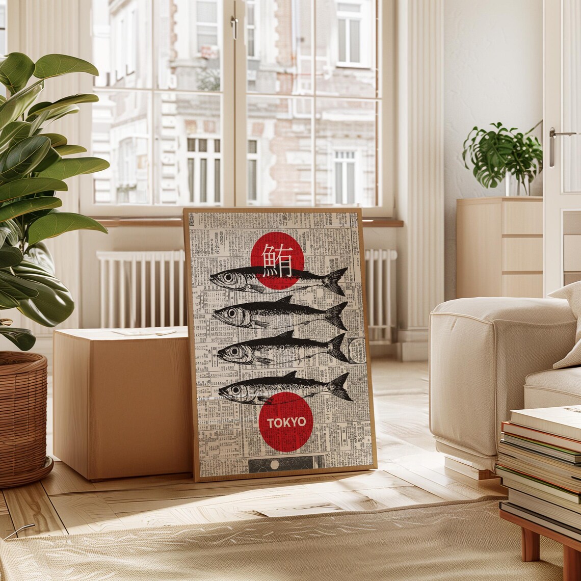 Tokyo Tuna Art Print, Japandi Japanese Kitchen Decor - Image 2
