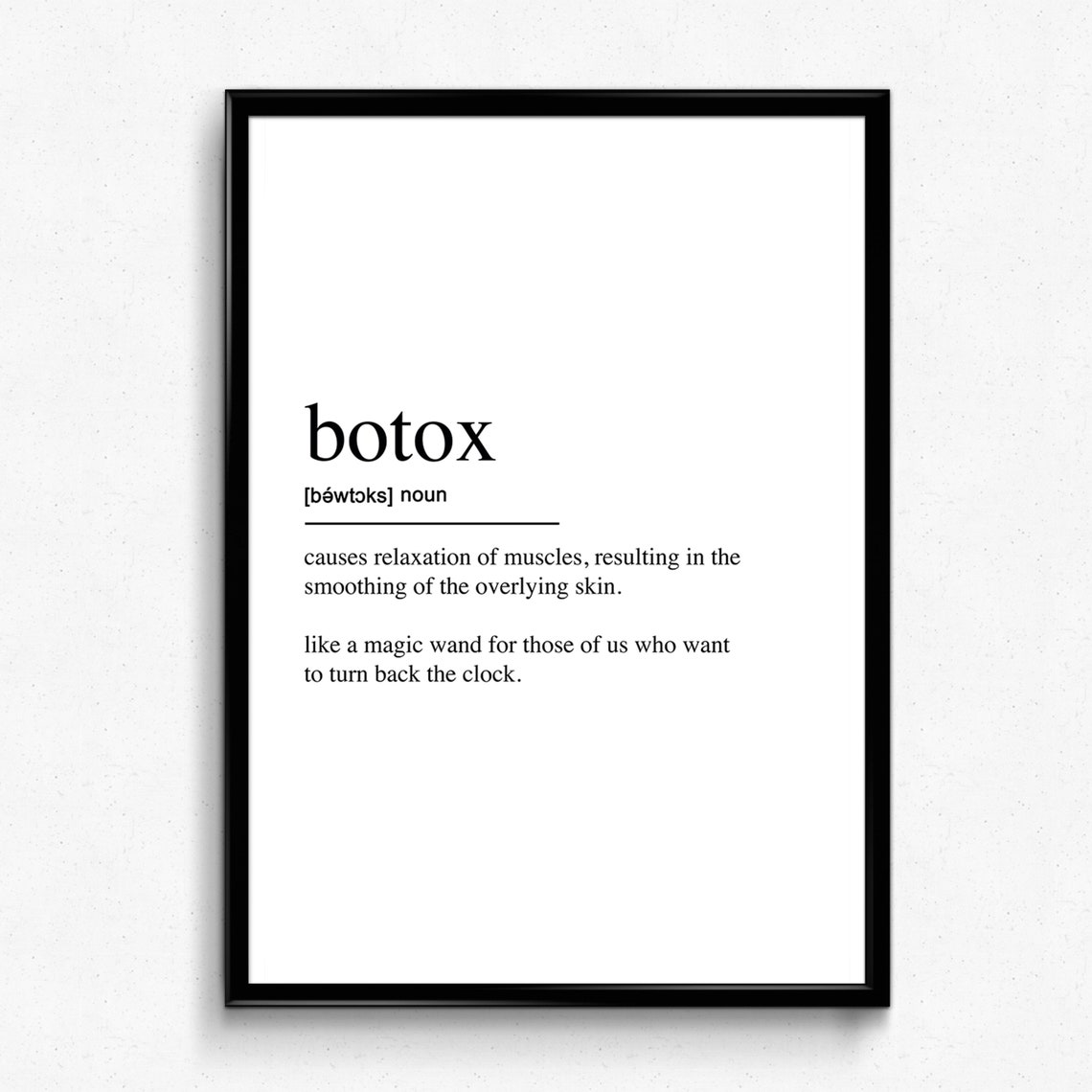 Botox Definition Poster Dictionary Style Clinic Wall Decor Gift