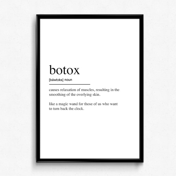 Botox Definition Poster Dictionary Style Clinic Wall Decor Gift