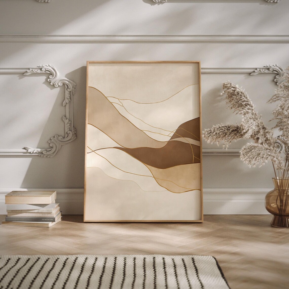 Golden Dunes Japandi Poster, Minimalist Landscape - Image 2