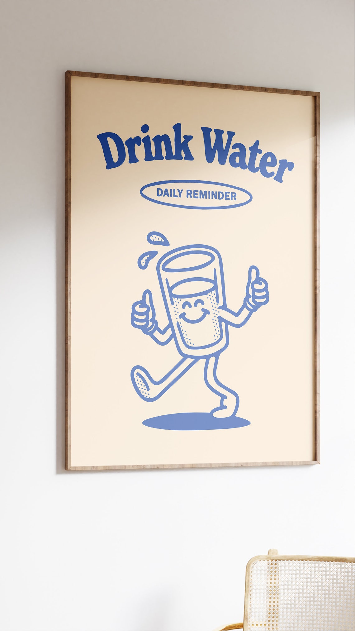 Drink Water Retro Typography Art Print - Image 2