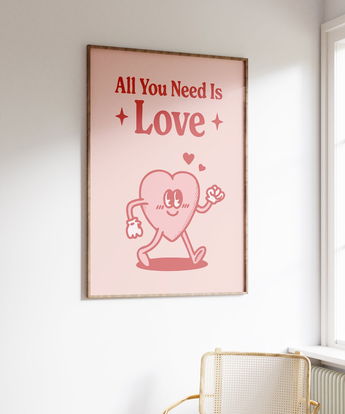 All You Need Is Love Retro Quote Art Print - Image 6