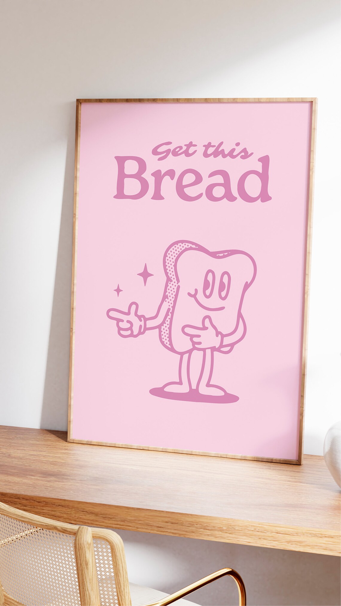 Bread Retro Character Positive Quote Art Print - Image 2