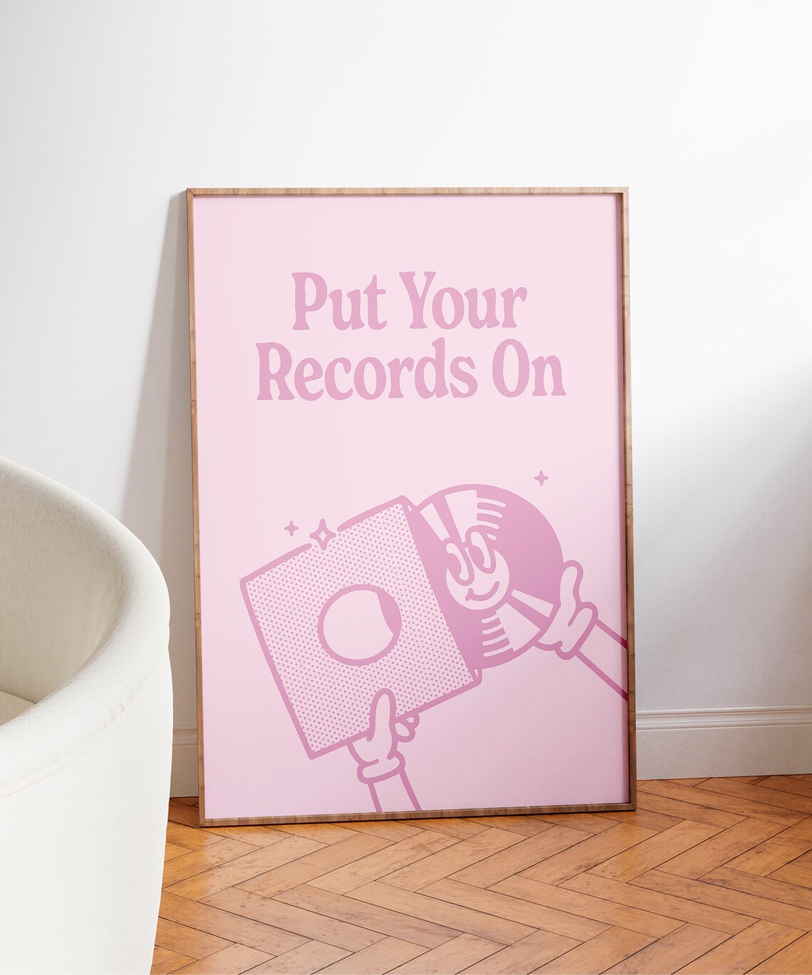 Record Player Poster, Pink Retro Music Wall Art - Image 3