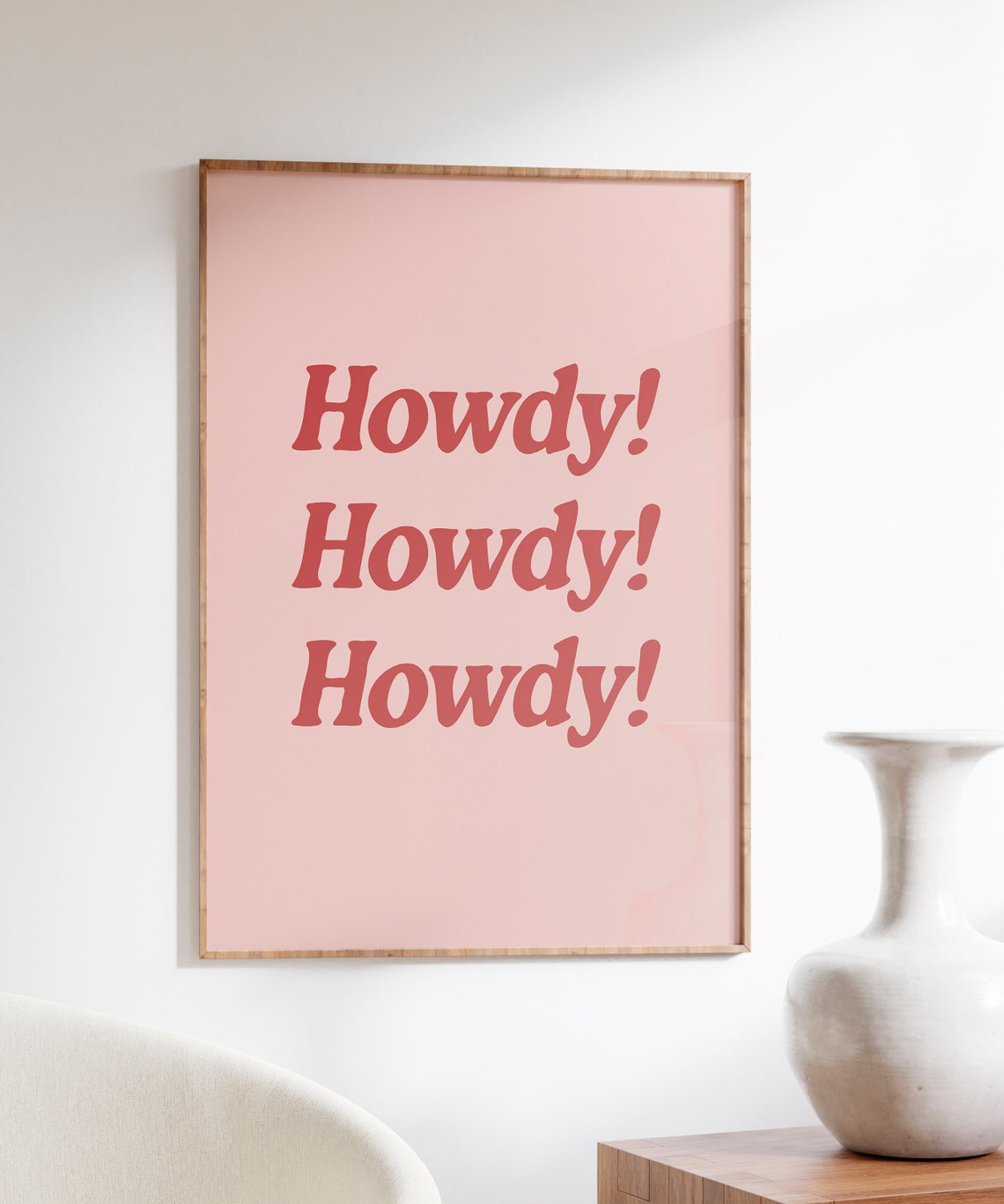 Howdy Western Wild Retro Typography Pink Cowboy Quote Poster - Image 4