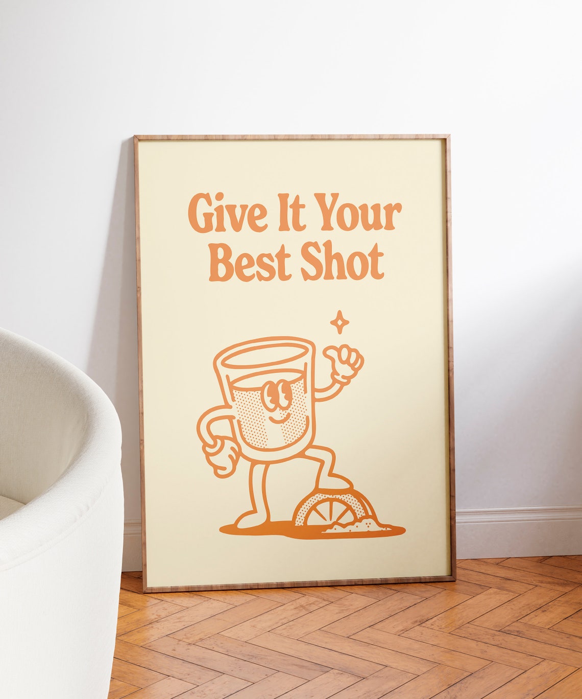 Give It Your Best Shot Tequila Retro Mascot Home Bar Art Poster - Image 4