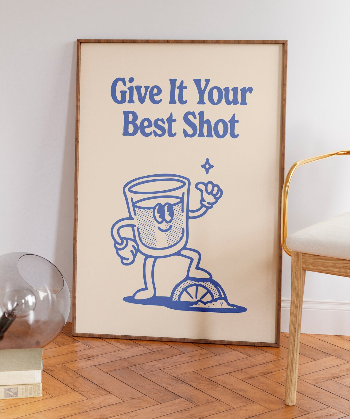 Give It Your Best Shot Retro Bar Art Print - Image 3