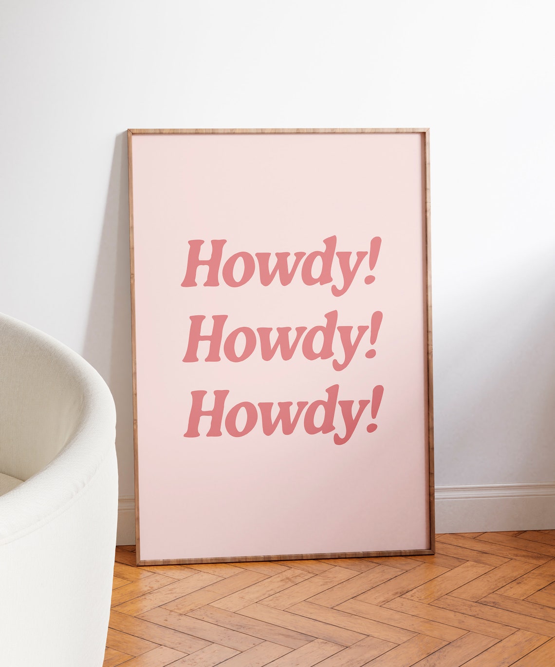 Howdy Western Wild Retro Typography Pink Cowboy Quote Poster - Image 3